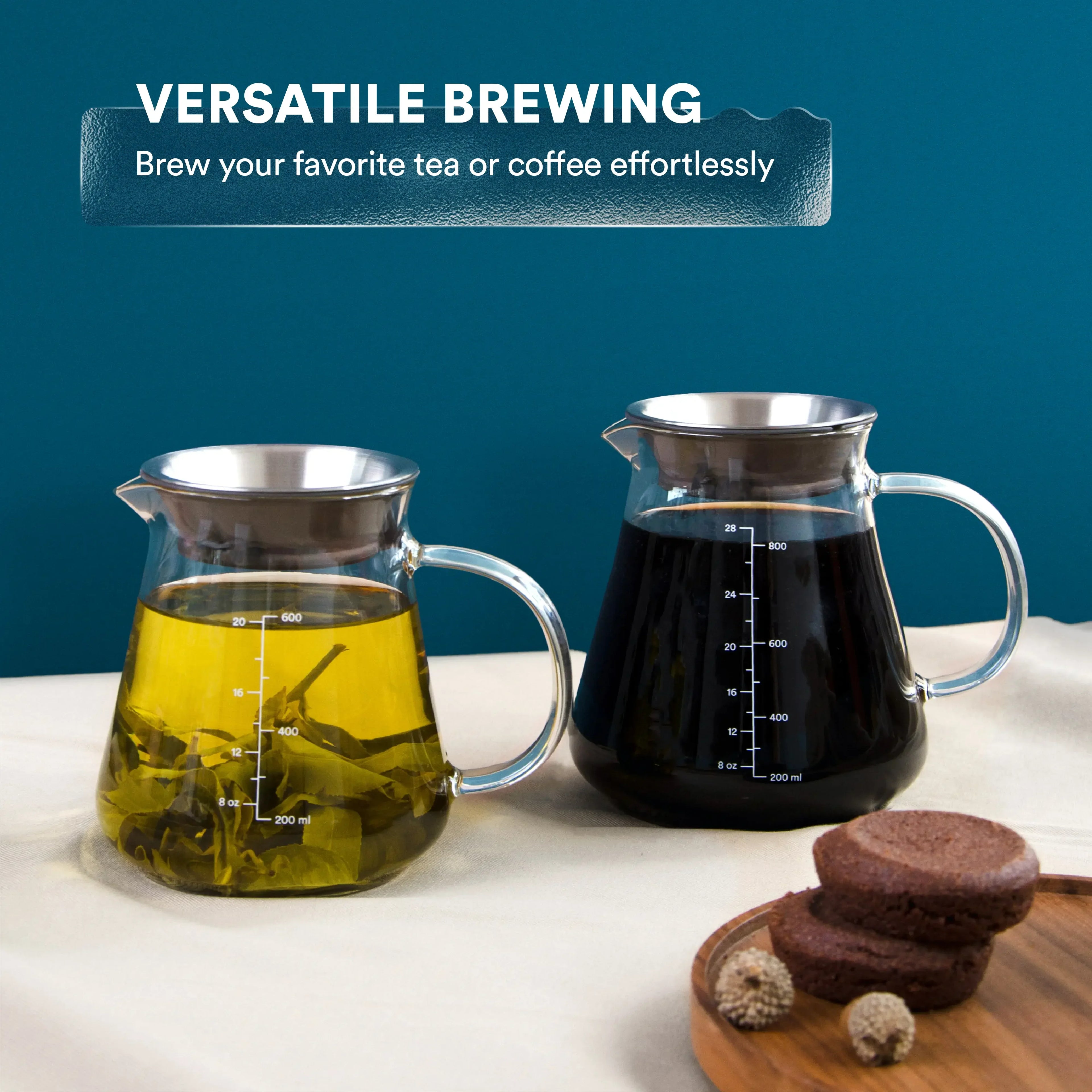 Ovalware Range Server – 600ml / 800ml Borosilicate Glass Coffee Server