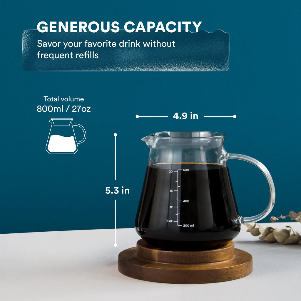 Ovalware Range Server – 600ml / 800ml Borosilicate Glass Coffee Server - Shop Coffee Hobby