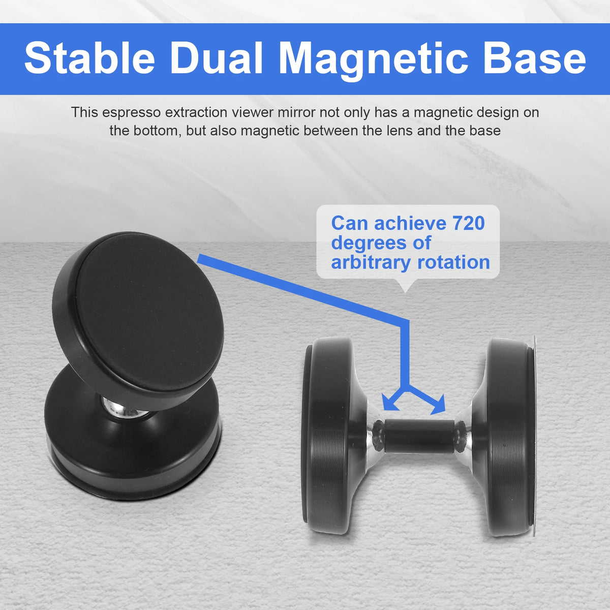 65mm Stainless Steel version of the Magnetic Espresso Shot Mirror