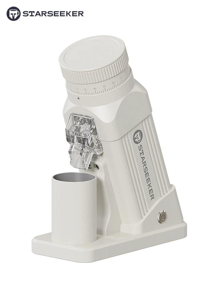 Shop Coffee Hobby STARSEEKER E64 Espresso Grinder – 64mm Titanium-Coated Flat Burrs, White Version