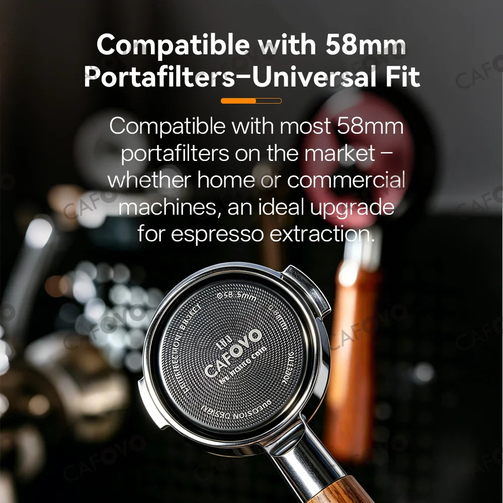 58mm Titanium Espresso Filter Basket for CAFOVO, 18g dose capacity