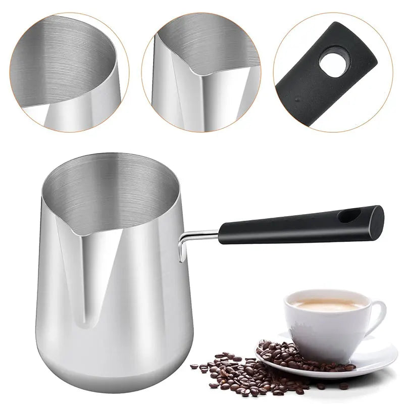 Vivalo Stainless Steel Turkish Coffee Pot with Precision Pouring Spout