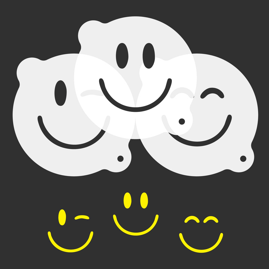 Smiley Face Coffee Stencils