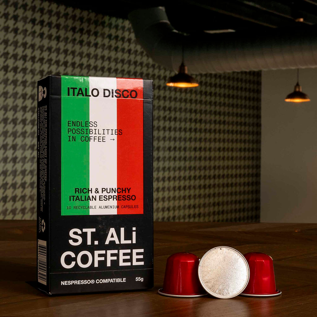 St. Ali Pods: Italo Disco – Dark Roast Nespresso Compatible Coffee (10 Pack) - Shop Coffee Hobby