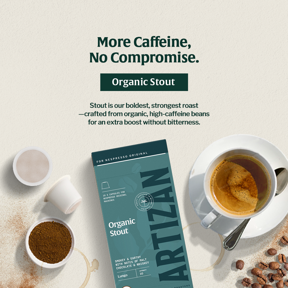 Artizan Organic Stout Espresso Capsules – 10 Count