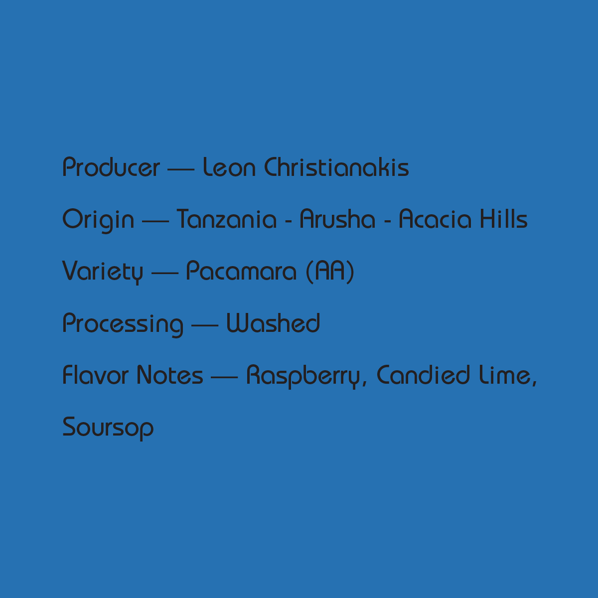 Tanzania Leon Christianakis - Pacamara