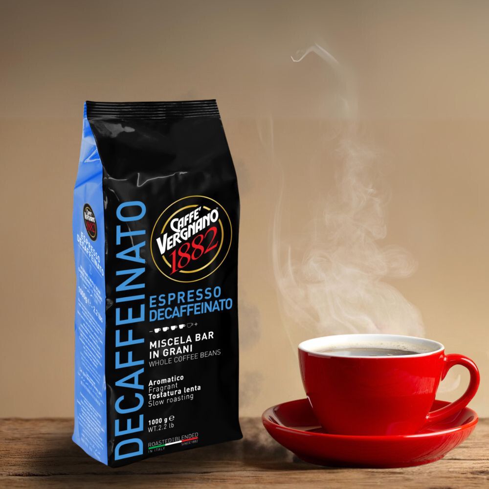 Caffè Vergnano Decaf Whole Bean Espresso Coffee, 1 kg