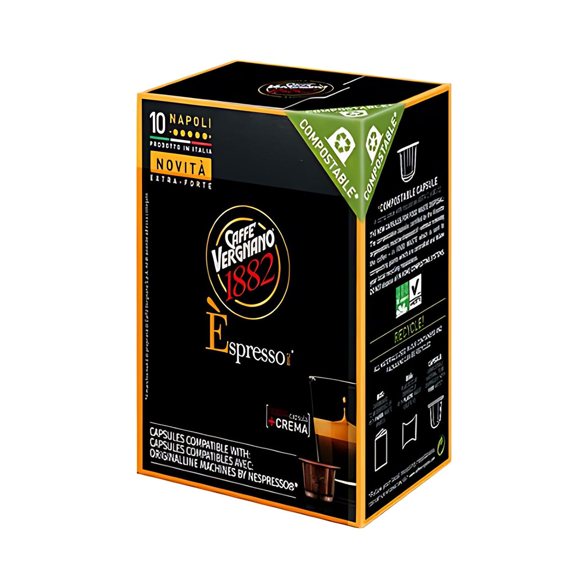 Caffè Vergnano Napoli Nespresso Original Capsules, 10 Count