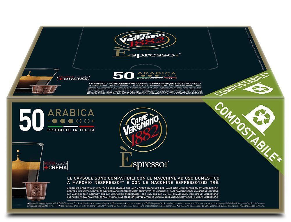 Caffè Vergnano Arabica Nespresso Compatible Capsules – 50 Count