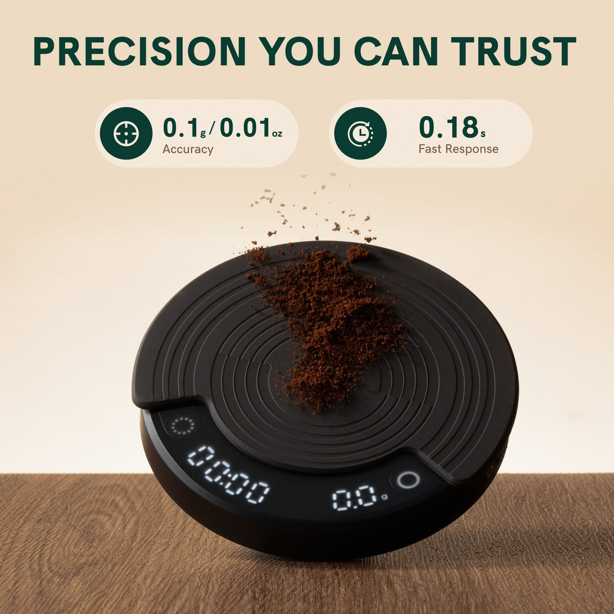 OutIn Claro Rechargeable Coffee Scale – 0.1g Precision
