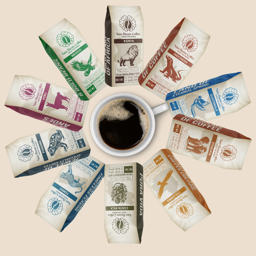 World Coffee Sample Pack — 5 Single-Origin Coffees, Freshly Roasted