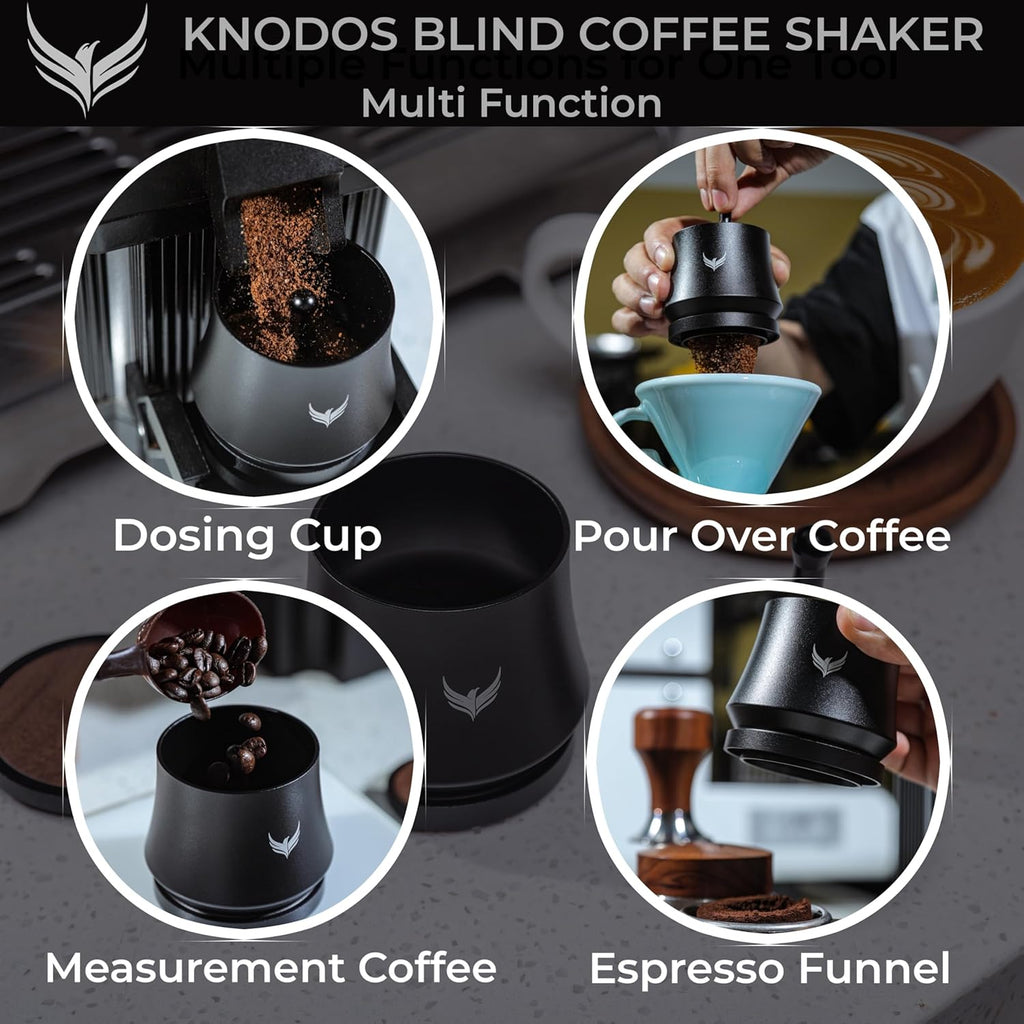 Blind Espresso Shaker 58Mm with Walnut Lid | Magnetic Dosing Cup for 58 Mm Portafilters | Coffee Grounds Distribution Tool