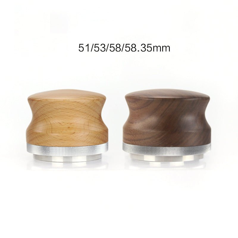 Walnut wood handle, 51mm version of Adjustable Coffee Distributor & Tamper Leveler