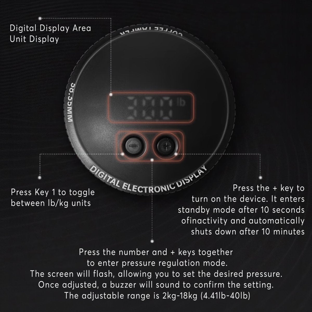 Adjustable Digital Tamper with Display - Shop Coffee Hobby