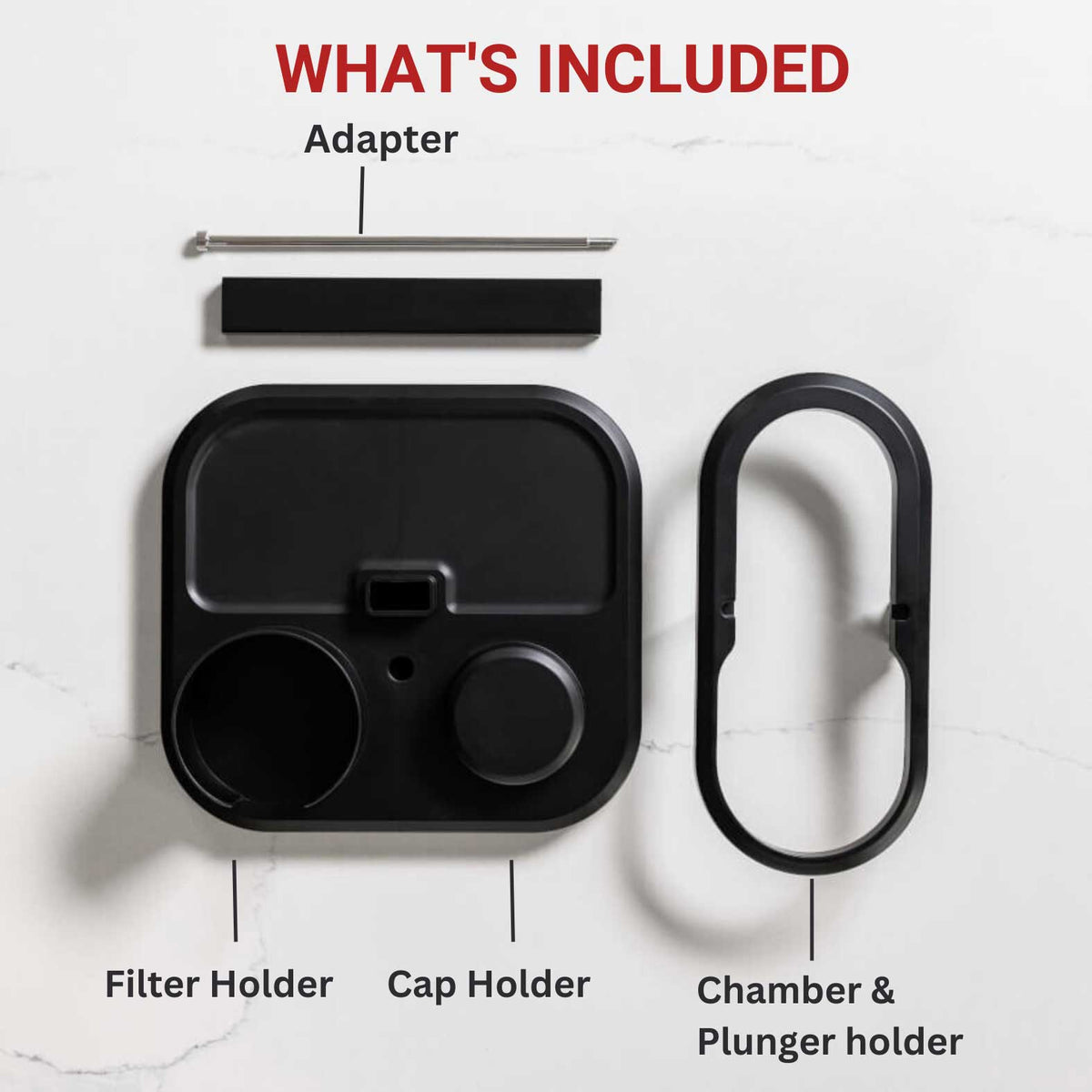 Espresso Parts AeroPress Organizer Stand for Original and XL models, clear version.
