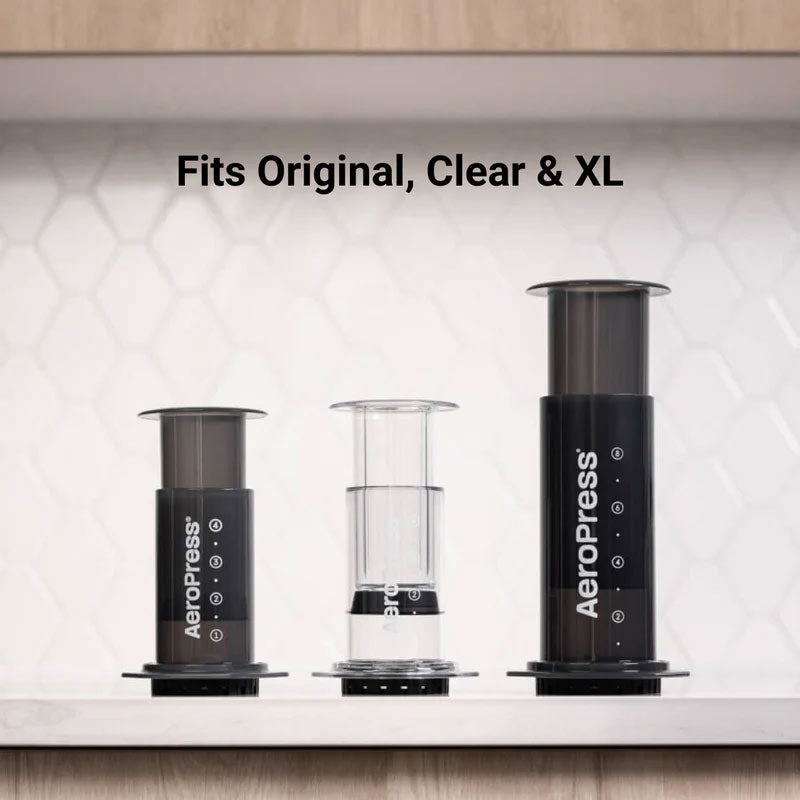 Espresso Parts AeroPress Organizer Stand for Original, Clear & XL in clear version.