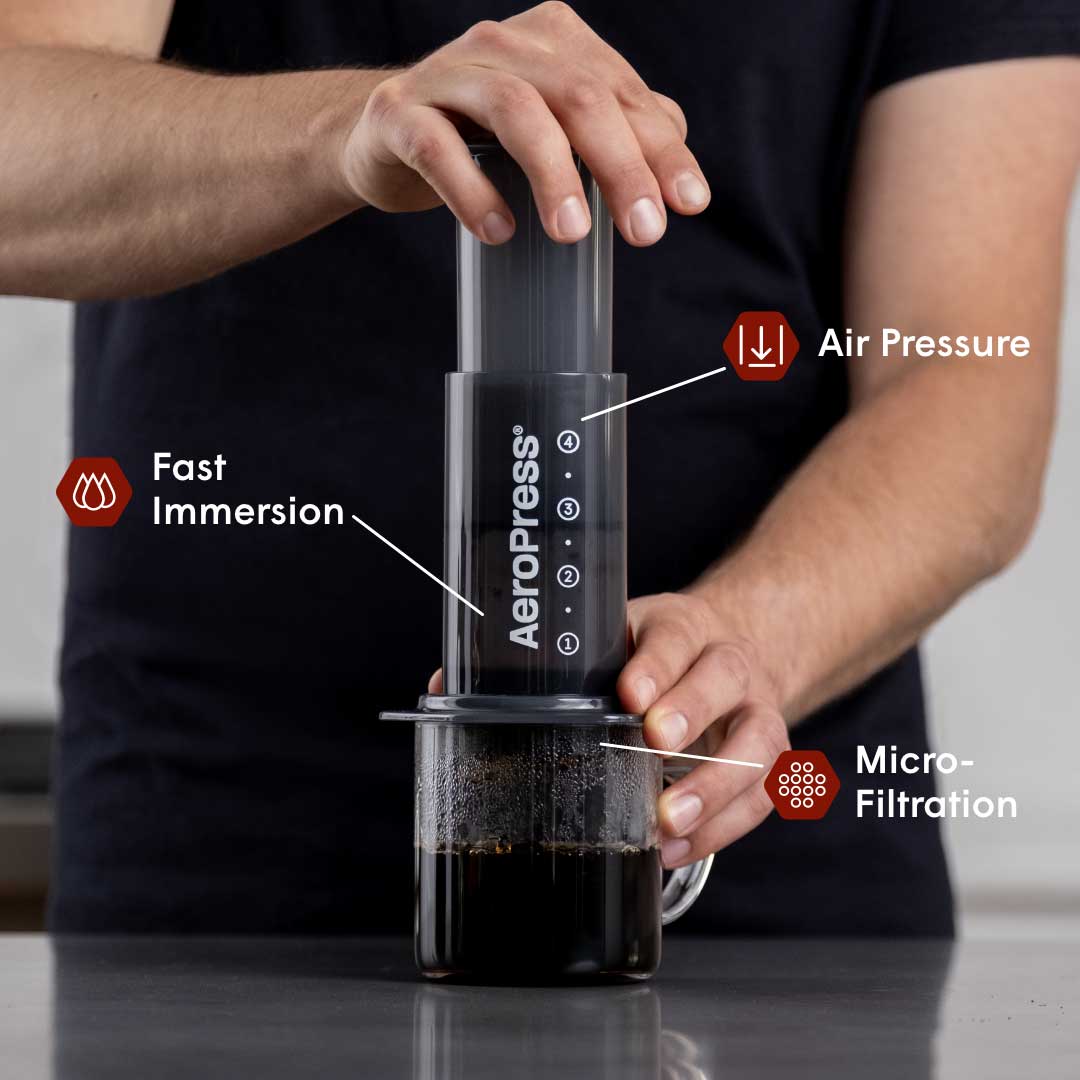 AeroPress Original Coffee Maker, 10 oz, for manual brewing