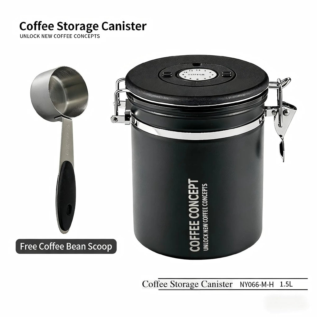 Airtight Coffee Canister – Vacuum‑Seal Storage with One‑Way CO₂ Valve (1.2L / 1.5L) - Shop Coffee Hobby