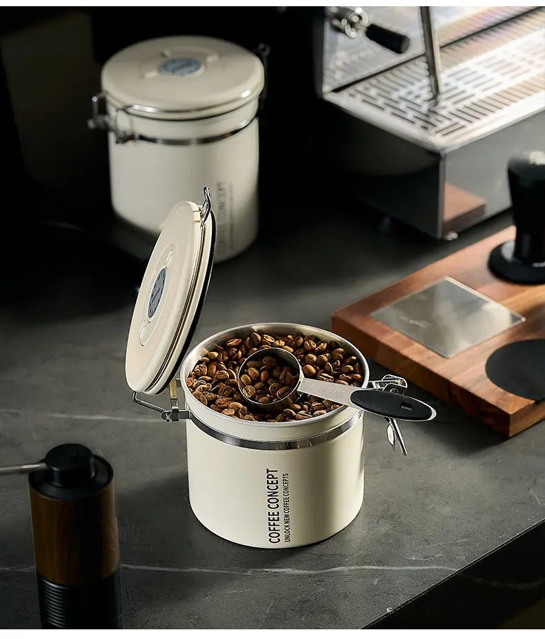 Airtight Coffee Canister – Vacuum‑Seal Storage with One‑Way CO₂ Valve (1.2L / 1.5L) - Shop Coffee Hobby