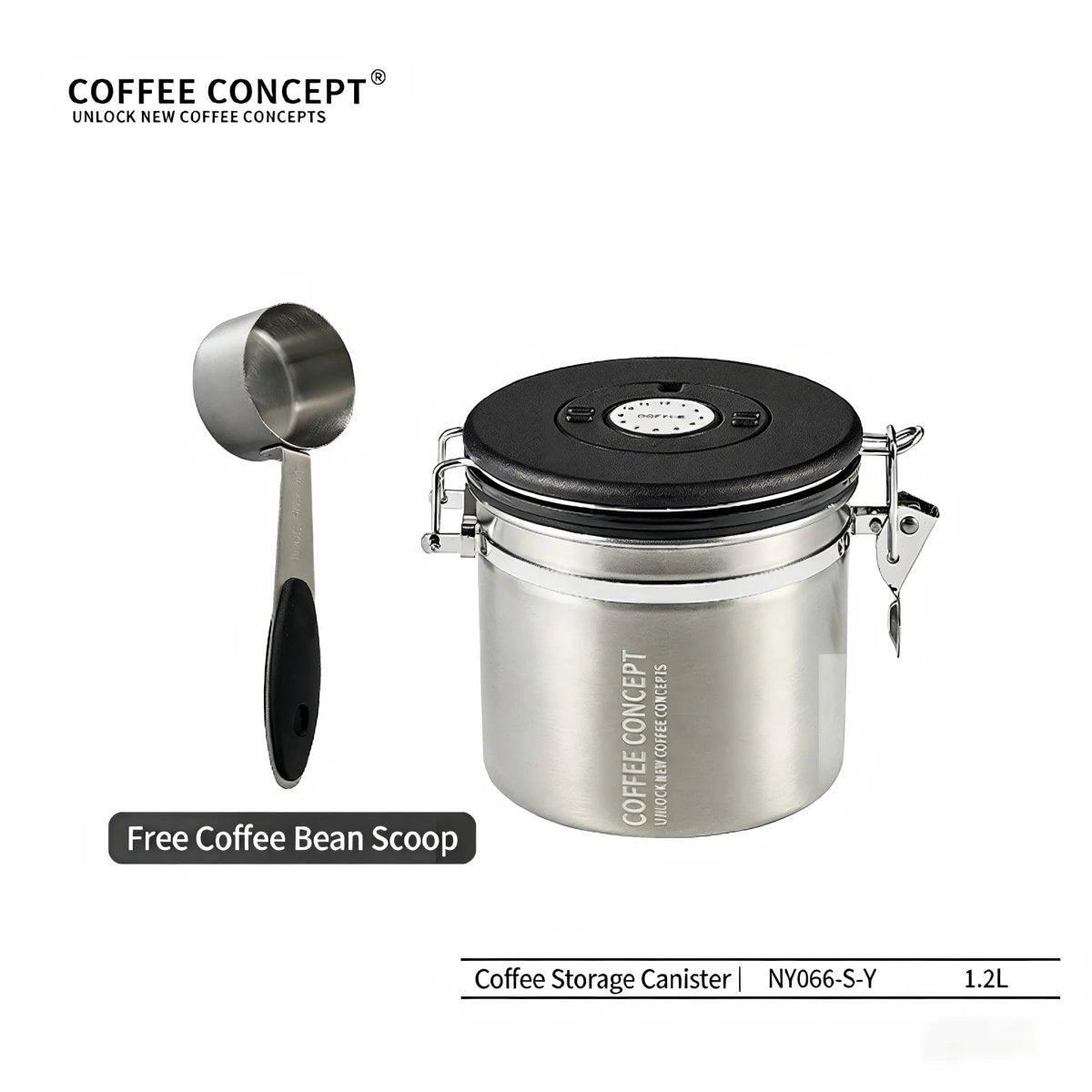 Airtight Coffee Canister – Vacuum‑Seal Storage with One‑Way CO₂ Valve (1.2L / 1.5L) - Shop Coffee Hobby
