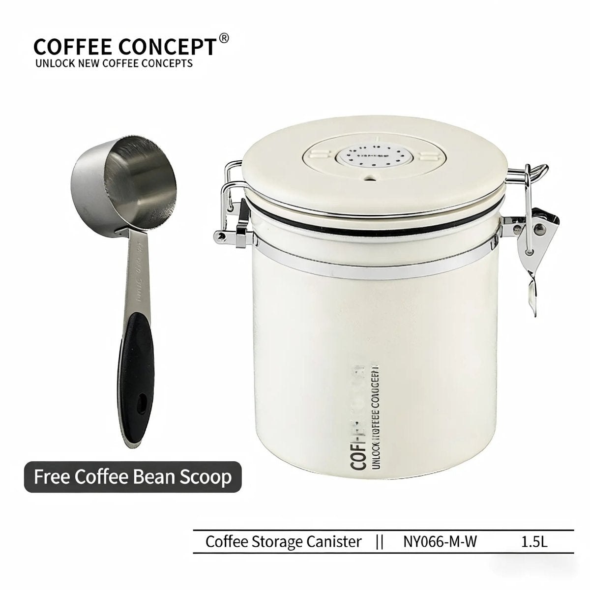 Airtight Coffee Canister – Vacuum‑Seal Storage with One‑Way CO₂ Valve (1.2L / 1.5L) - Shop Coffee Hobby