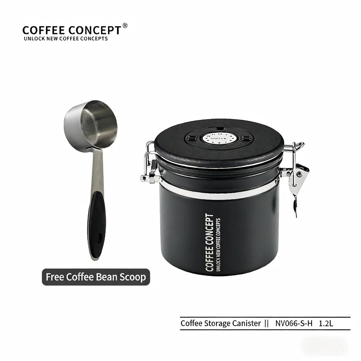 Airtight Coffee Canister – Vacuum‑Seal Storage with One‑Way CO₂ Valve (1.2L / 1.5L) - Shop Coffee Hobby