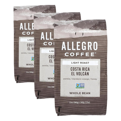 Allegro Coffee - Costa Rica El Volcan Whole Bean, 12 Ounce (Pack of 3) - Haynesworld General Goods