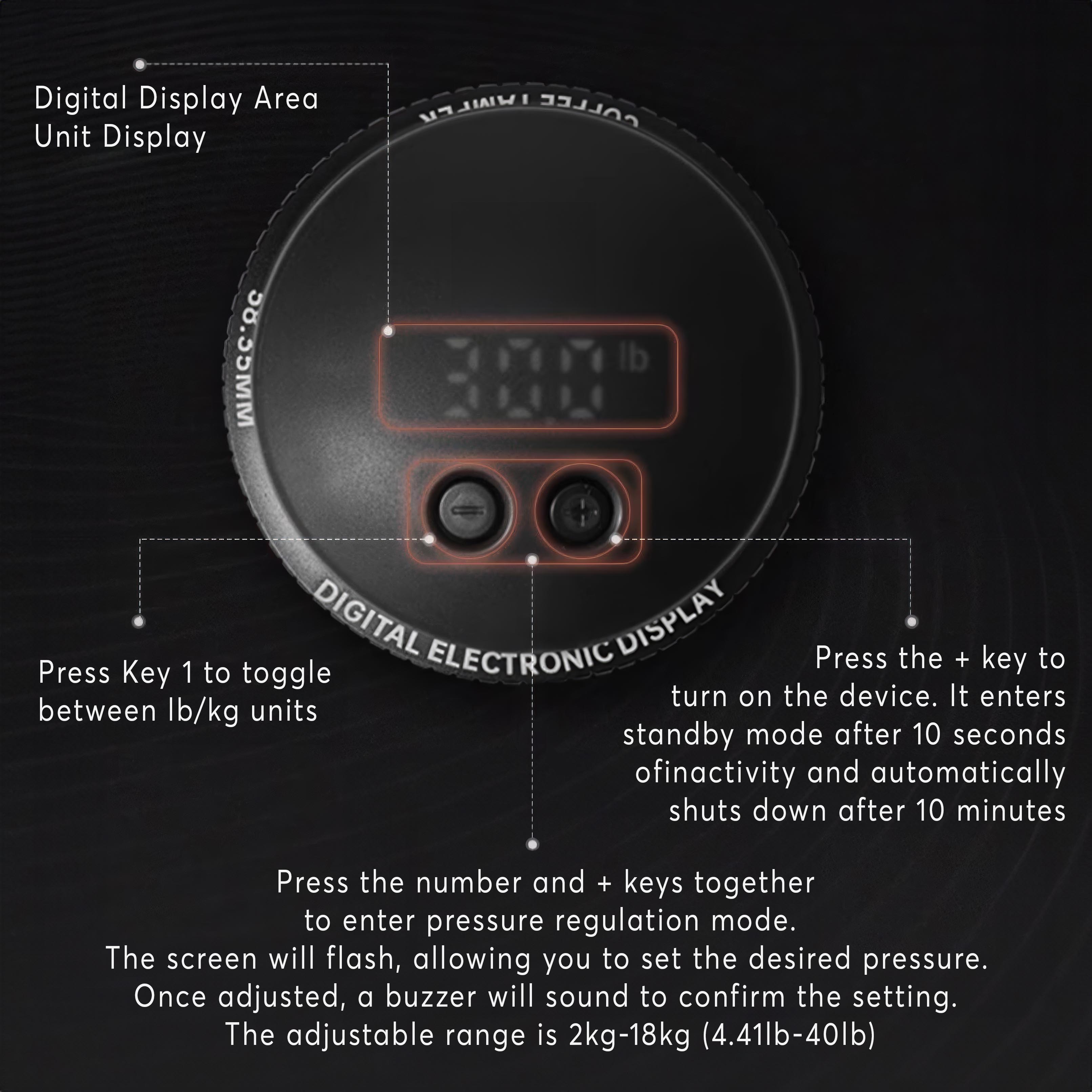 Adjustable Digital Tamper with Display - Shop Coffee Hobby
