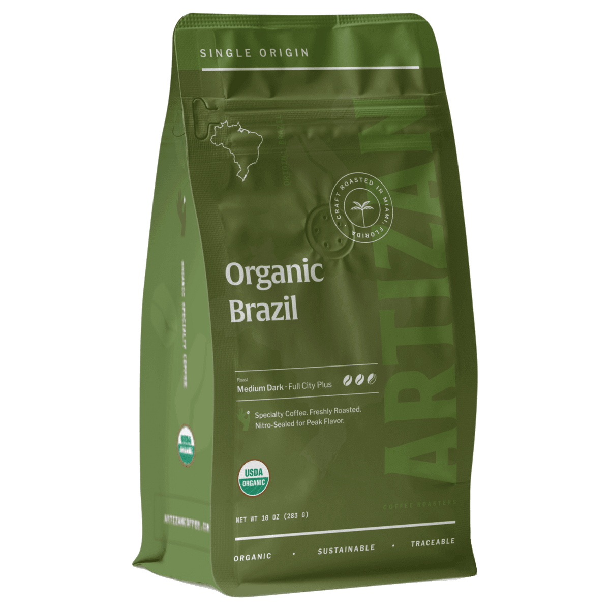 Artizan Organic Fair Trade Brazil Dark Roast Coffee