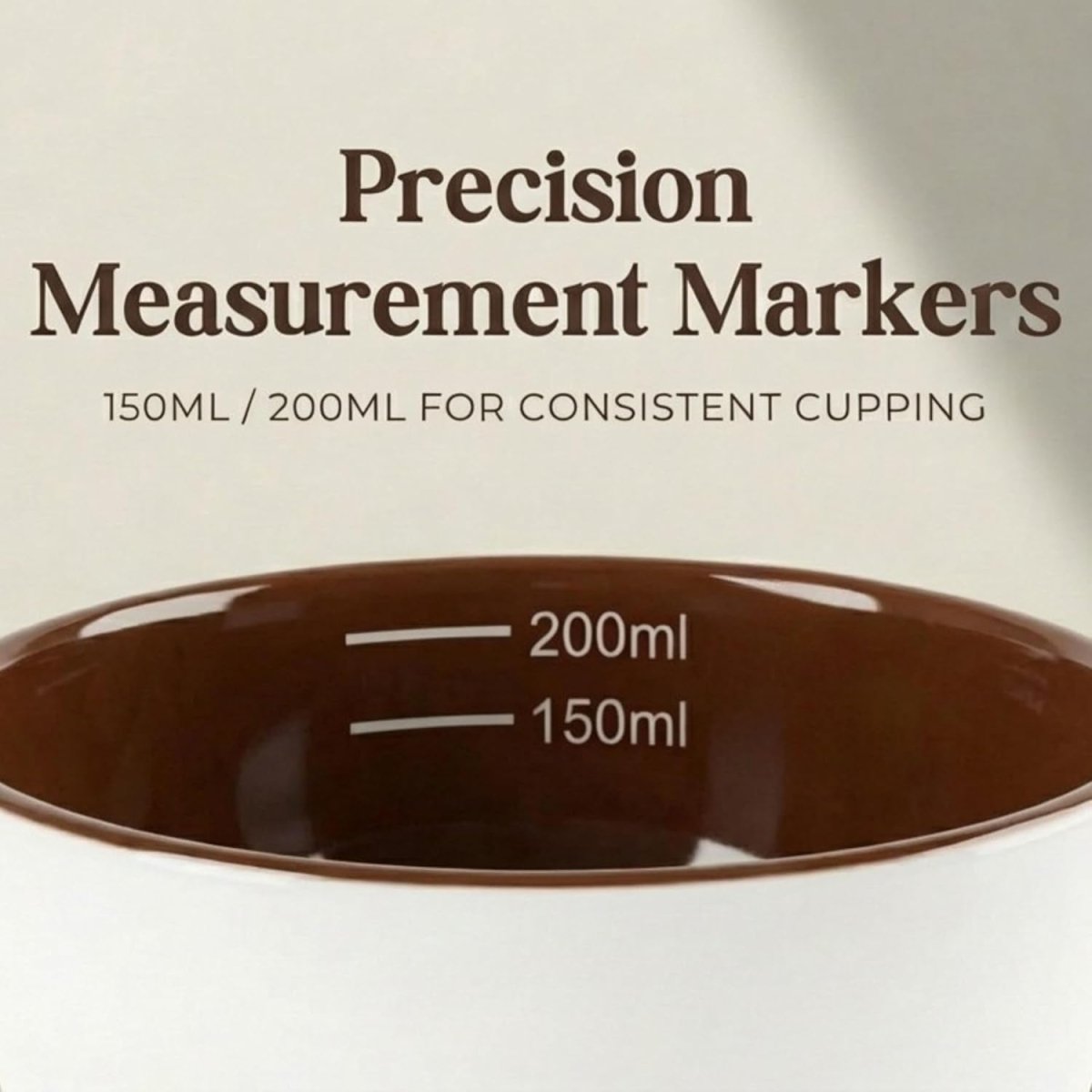 Artizan Coffee Cupping Bowl Set (4 Pack) with Silicone Lids 200Ml Ceramic Cupping Cups with 150Ml & 200Ml Measurement Markers Professional Tasting Cups for Baristas, Roasters & Labs - Shop Coffee Hobby