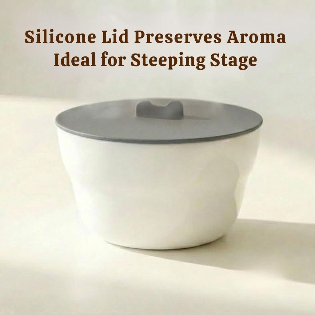 Artizan Coffee Cupping Bowl Set (4 Pack) with Silicone Lids 200Ml Ceramic Cupping Cups with 150Ml & 200Ml Measurement Markers Professional Tasting Cups for Baristas, Roasters & Labs - Shop Coffee Hobby