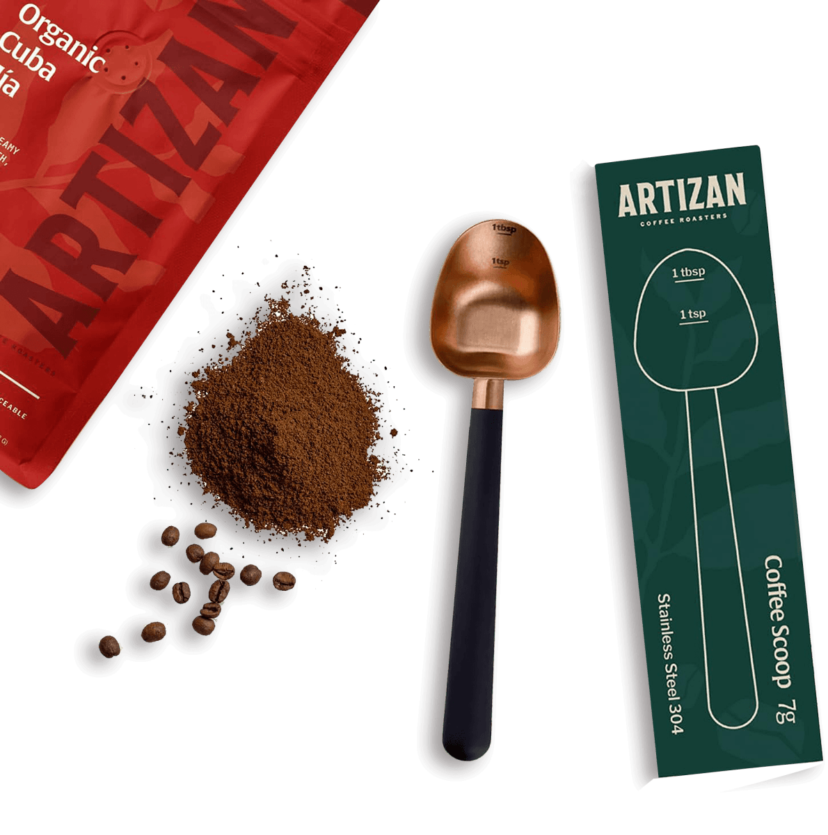 Artizan Coffee Measuring Scoop – Long‑Handle Stainless Steel Coffee Spoon - Shop Coffee Hobby