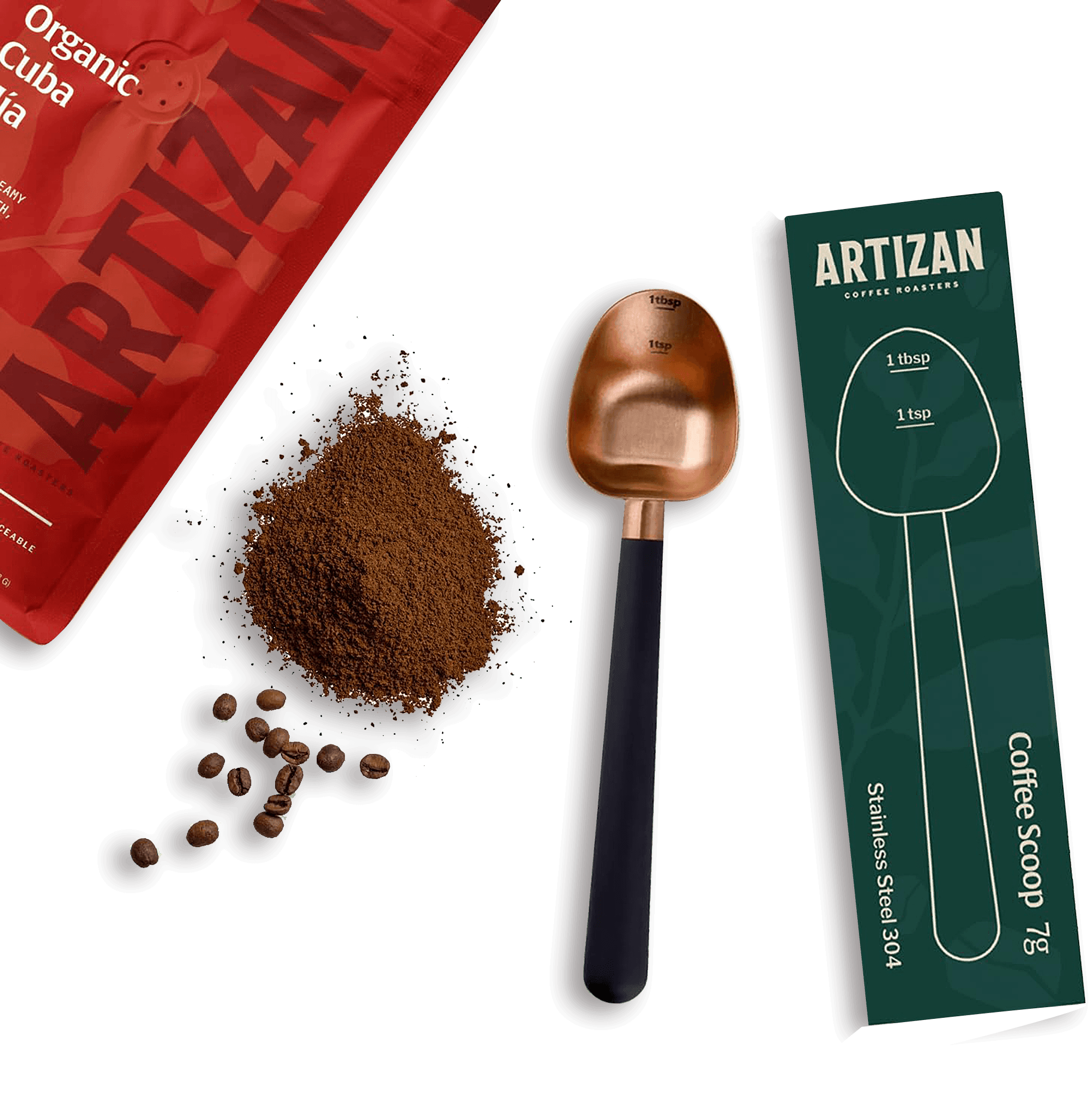 Artizan Coffee Measuring Scoop – Long‑Handle Stainless Steel Coffee Spoon