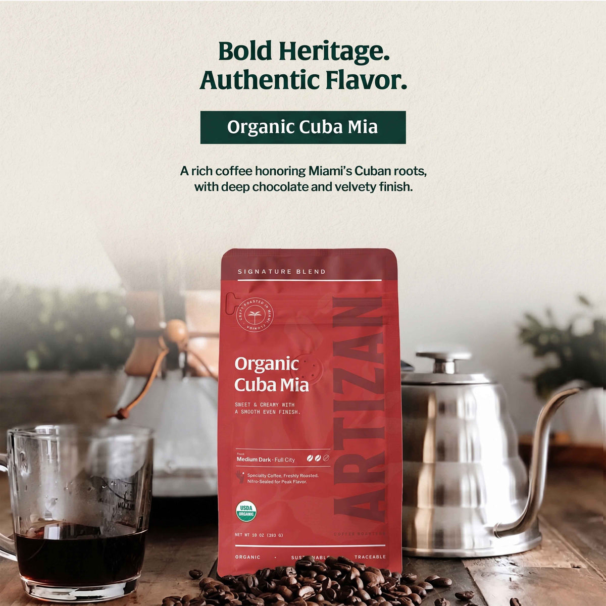 Artizan Cuba Mia Organic Dark Roast Coffee