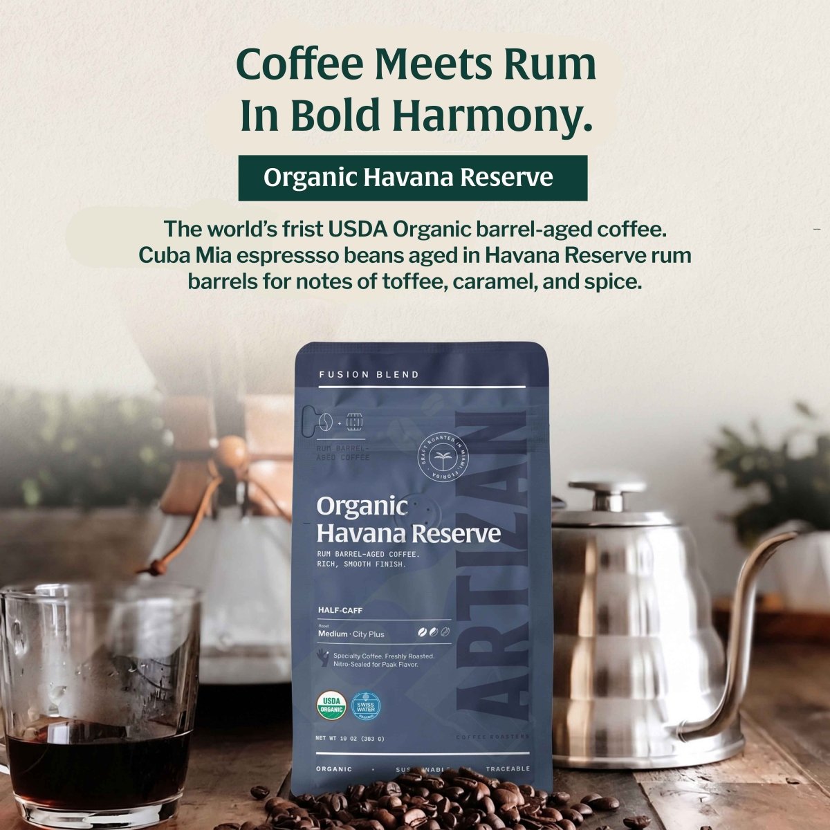 Artizan Havana Reserve Organic Rum Barrel-Aged Coffee - Shop Coffee Hobby