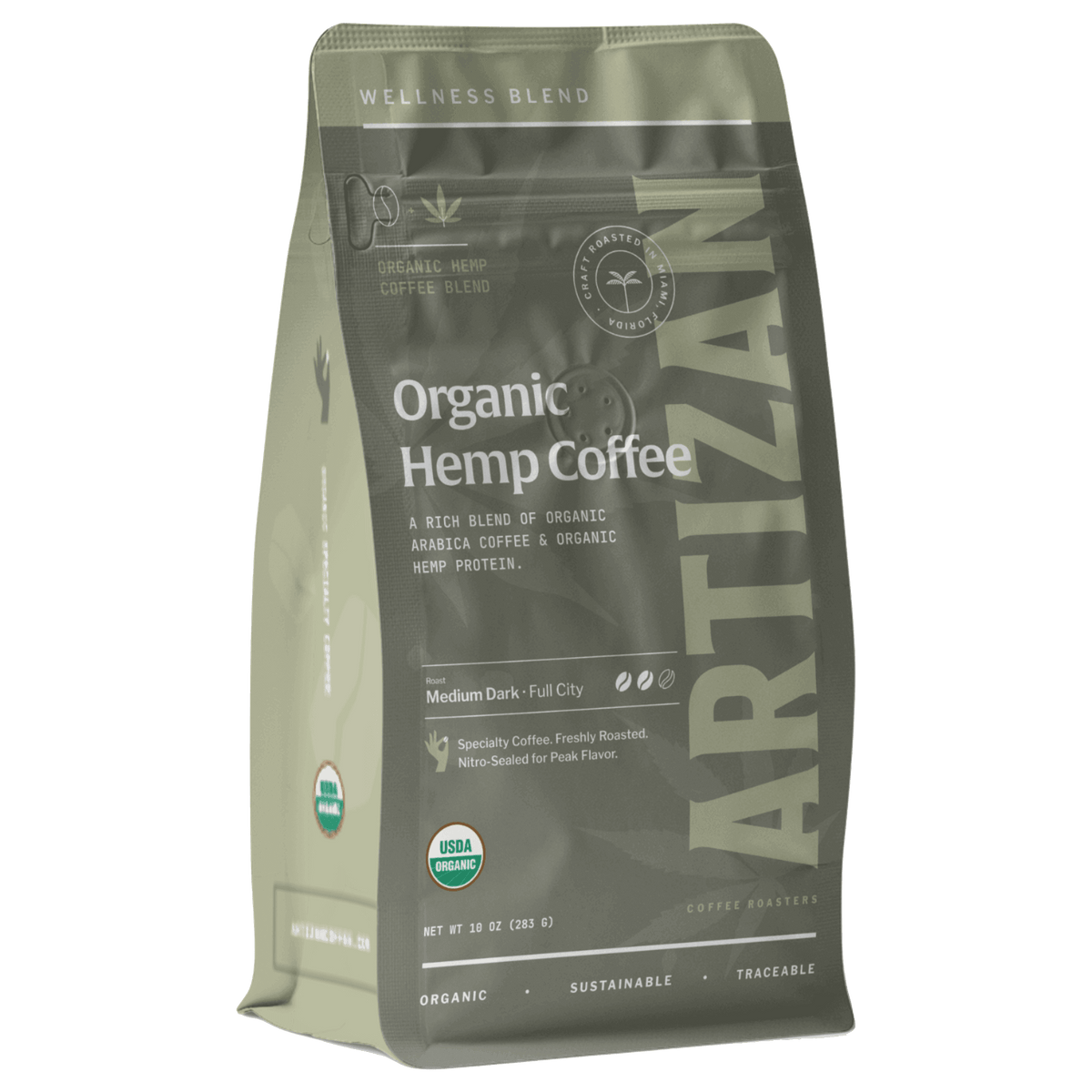 Artizan Organic Hemp Protein Coffee – 10 oz