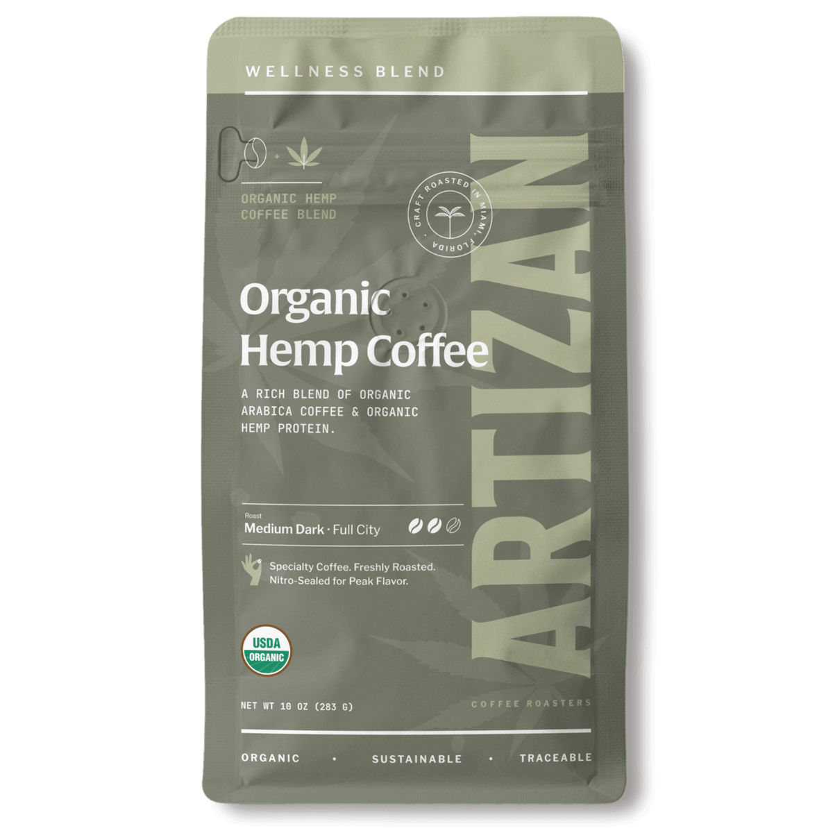 Artizan Organic Hemp Protein Coffee – 10 oz