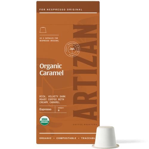 Artizan Coffee Roasters Organic Caramel Espresso Capsules – 10 Count