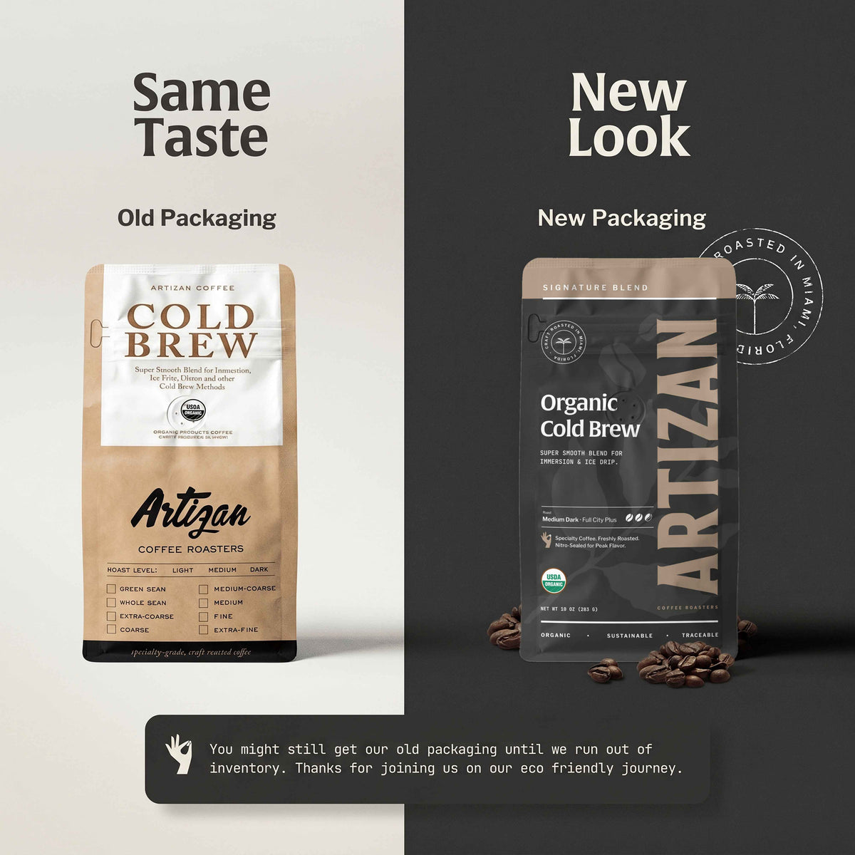 Artizan Organic Cold Brew Coffee Blend – Whole Bean or Extra Coarse