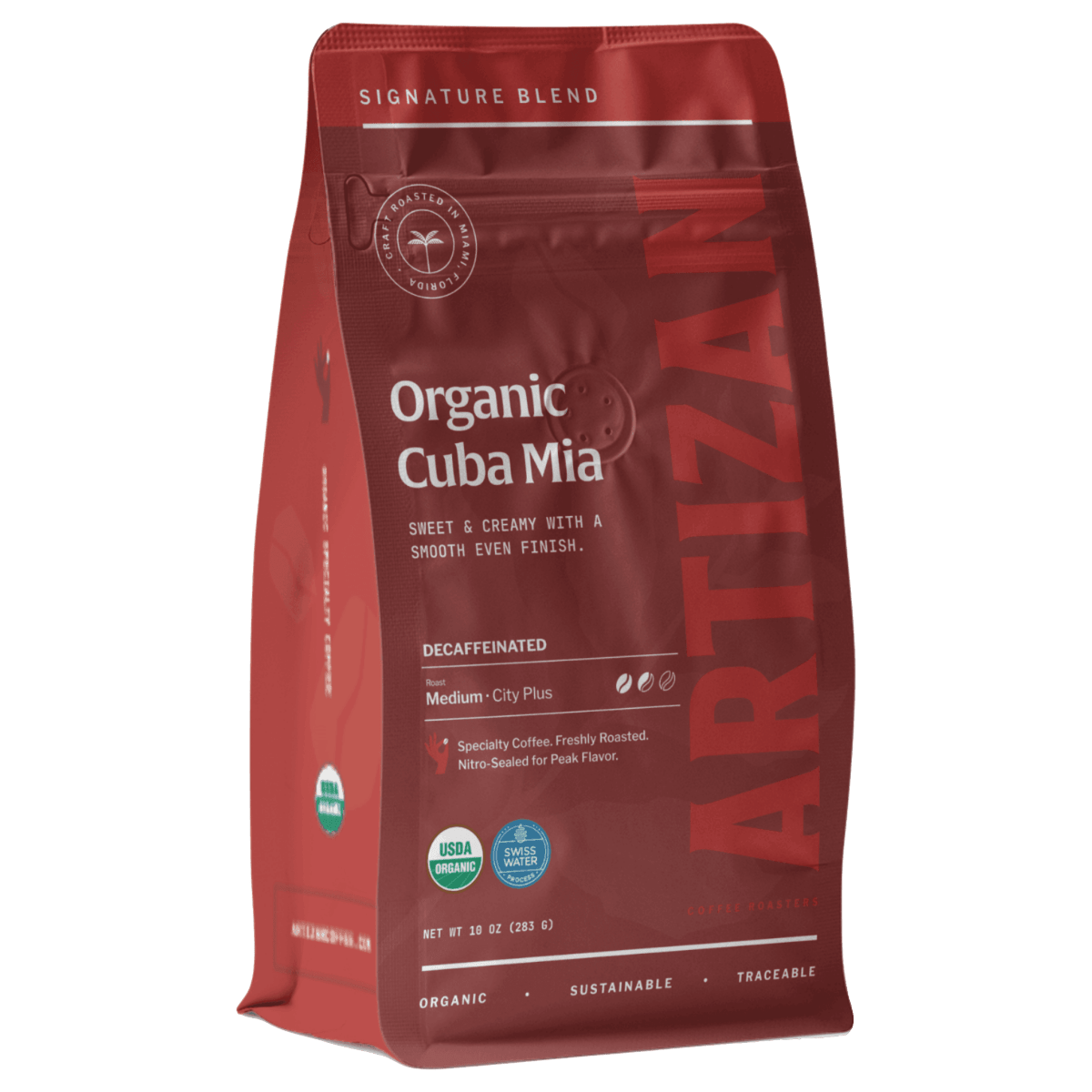 Artizan Coffee Roasters Organic Cuba Mia Decaf Dark Roast Coffee Beans