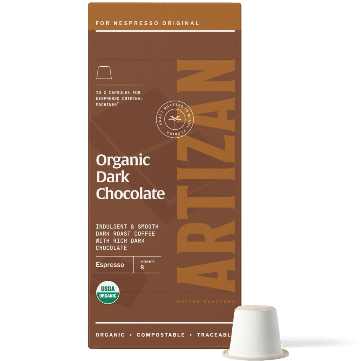 Artizan Coffee Roasters Organic Dark Chocolate Espresso Capsules