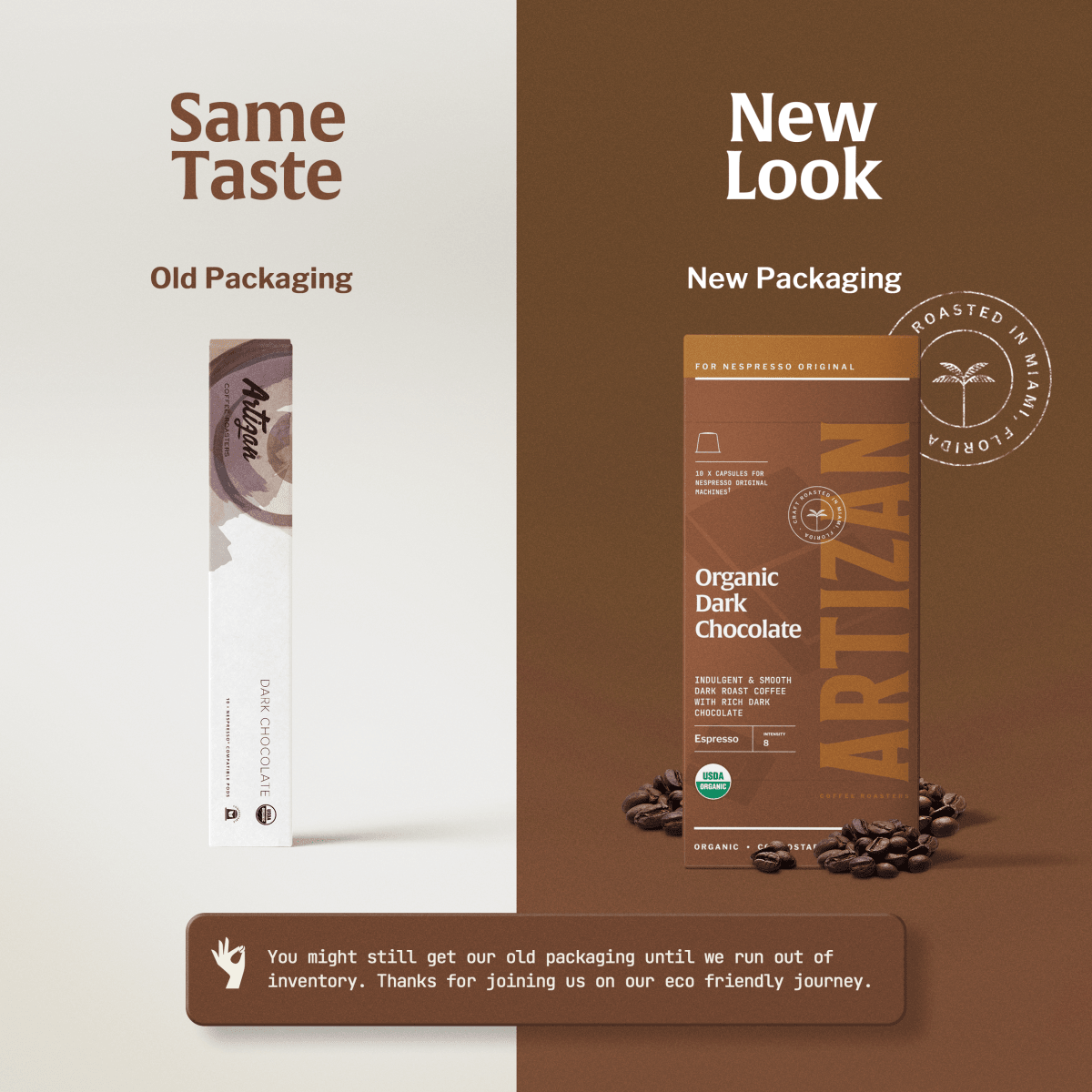 Artizan Organic Dark Chocolate Espresso – Nespresso Compatible - Shop Coffee Hobby