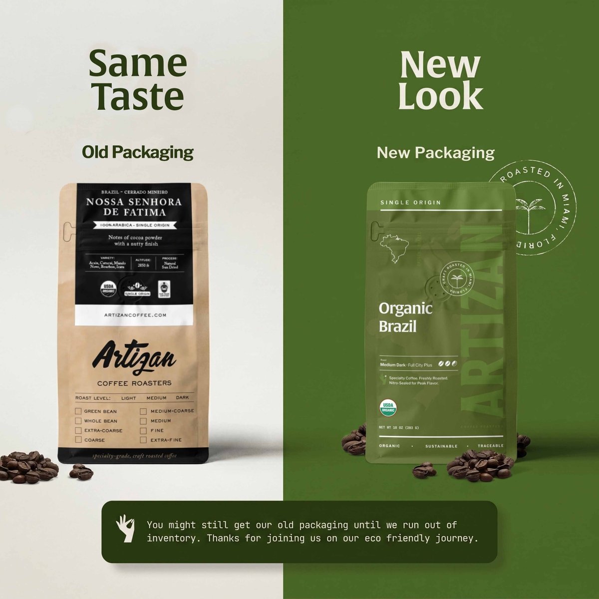 Artizan Organic Fair Trade Brazil Dark Roast Coffee - Shop Coffee Hobby