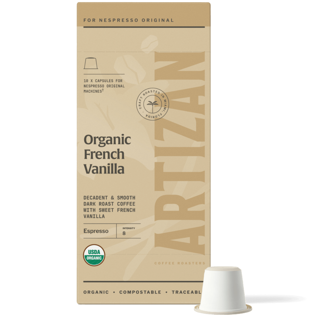 Artizan Coffee Roasters Organic French Vanilla Nespresso Capsules - 10 Count