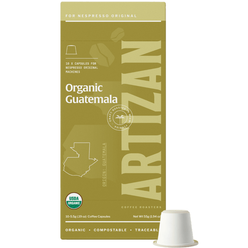 Artizan Coffee Roasters Organic Guatemala Robusta Espresso Capsules – 10 Count, Nespresso compatible