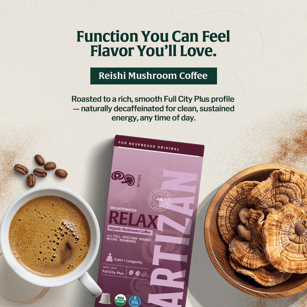 Artizan Organic Reishi Decaf Espresso Capsules for Nespresso Machines