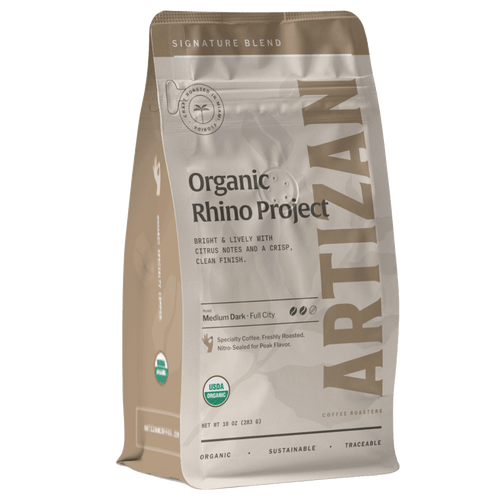 Artizan Coffee Roasters Rhino Project Organic Dark Roast Coffee Beans