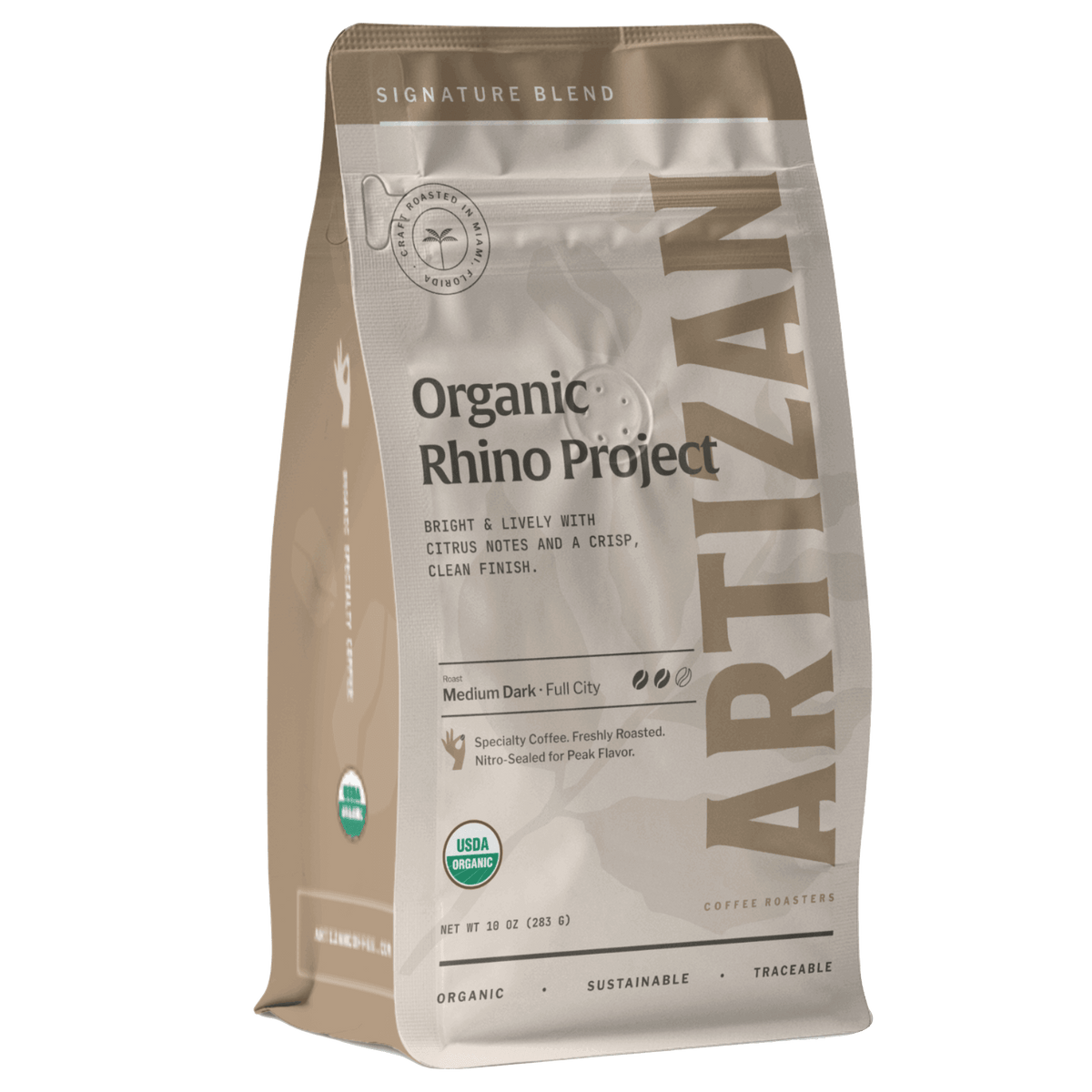 Artizan Rhino Project Organic Dark Roast Coffee