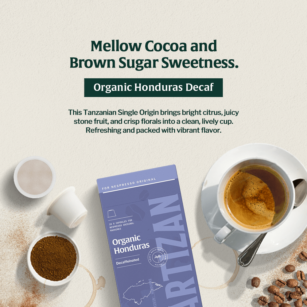 Nespresso-compatible pod, Artizan Single-Origin Honduras Decaf Espresso