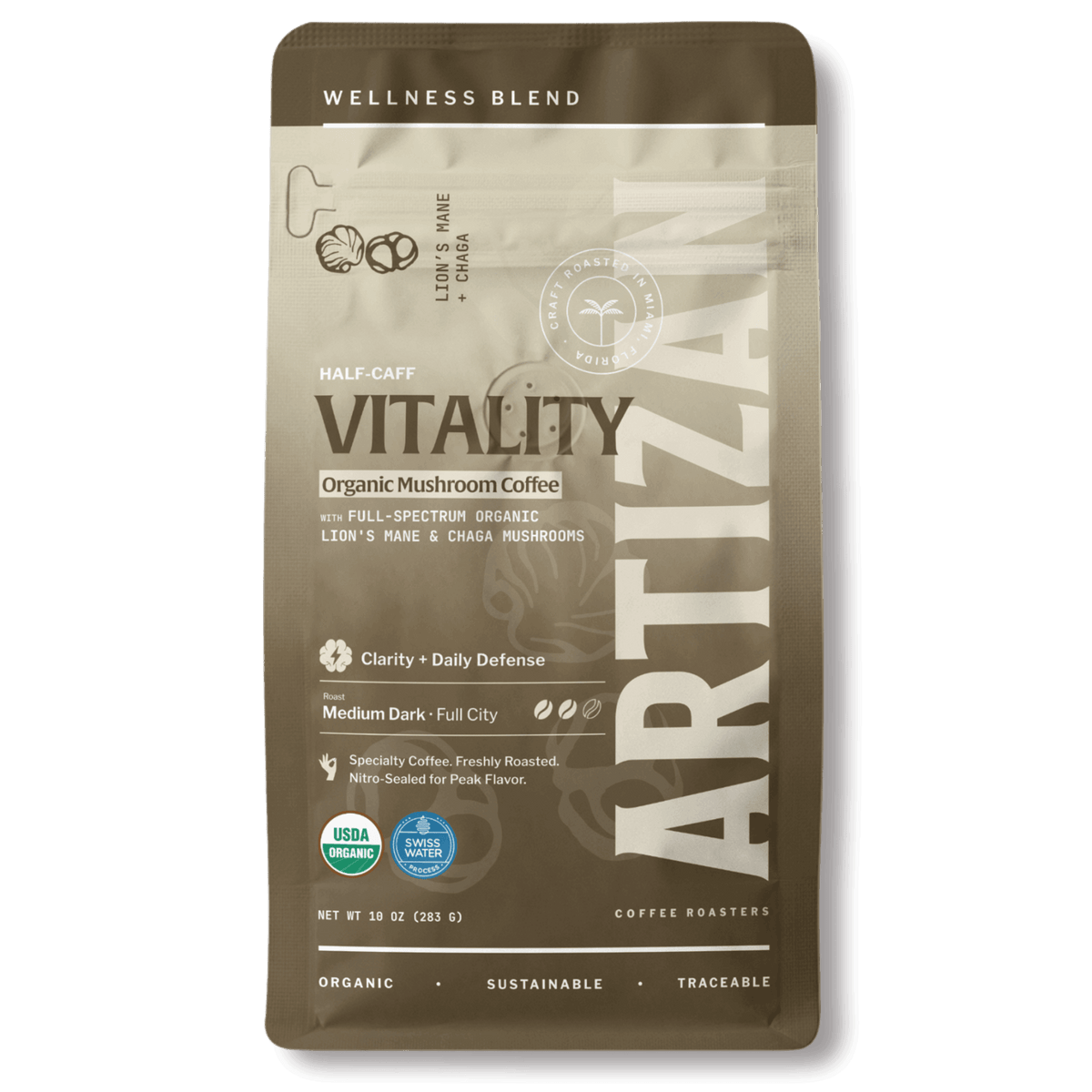 Artizan Organic Lion’s Mane & Chaga Mushroom Coffee